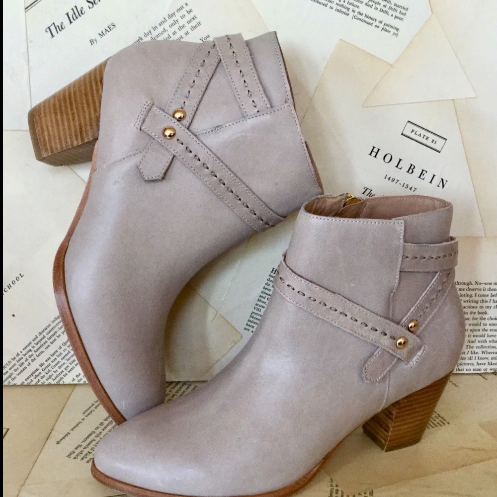 Anthropologie Leather Buckle Inside Zip Boot 8 - Picture 2 of 7